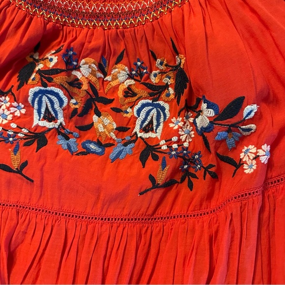 FREE PEOPLE SUNBEAMS EMBROIDERED BOHO MINI DRESS SIZE Medium (B3 - Picture 9 of 11